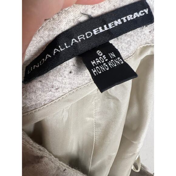 Linda Allard Ellen Tracy Gray Beige Wide Leg Wool Angora Trouser Pant Sz 8 - Picture 9 of 9